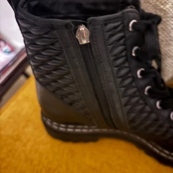 Vince Camuto Black Combat Boots with Durable Sole - Picture 3 of 5